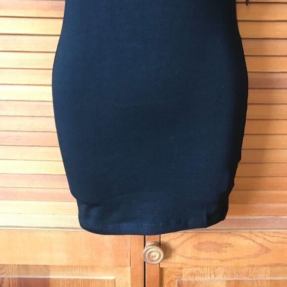 Vintage Lip Service Goth Punk Wicca Bodycon Studded Lattice Neck Mini Dress L - Picture 3 of 12